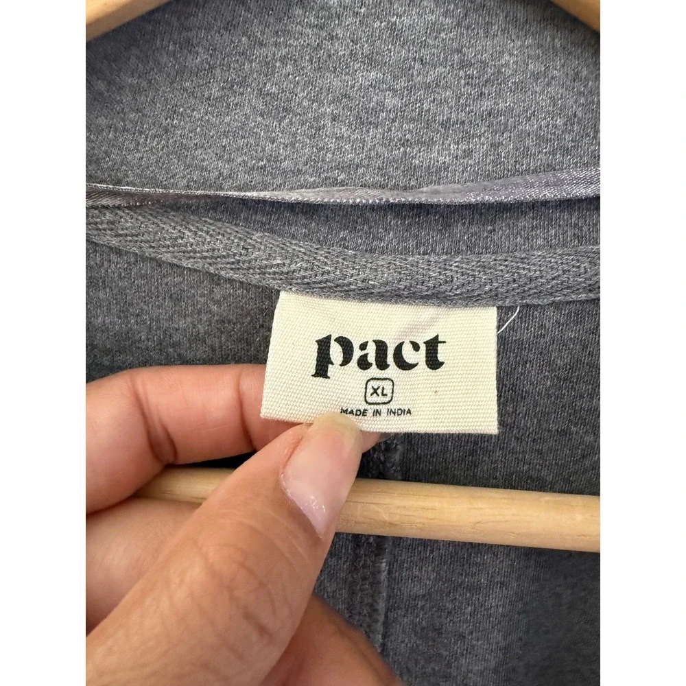 Pact Organic Cotton Knit Blazer Cardigan XL‎ Charcoal Grey Single Button Pocket - Picture 2 of 6